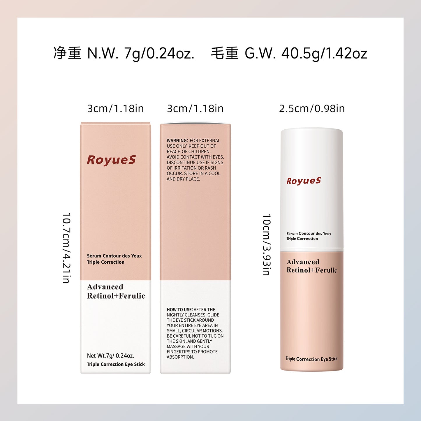 Retinol & Ferulic Acid Age-Defying Eye Stick - Deep Hydration & Firming Balm