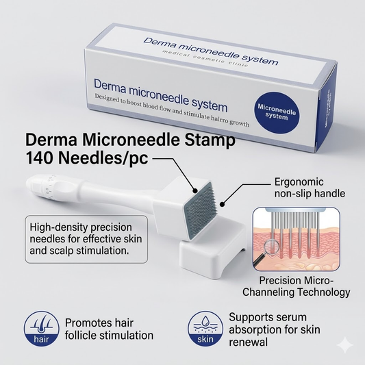 140-Pin Disposable Skin Stamping Microneedle – Scalp Stamp for Hair Growth & Serum Infusion