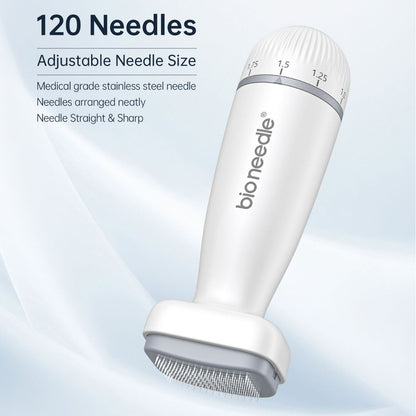 Bio Needle 120A Stamp Microneedling Device | Adjustable Needle Length Essence Roller Stamp | Direct-Insertion Skin Care Tool