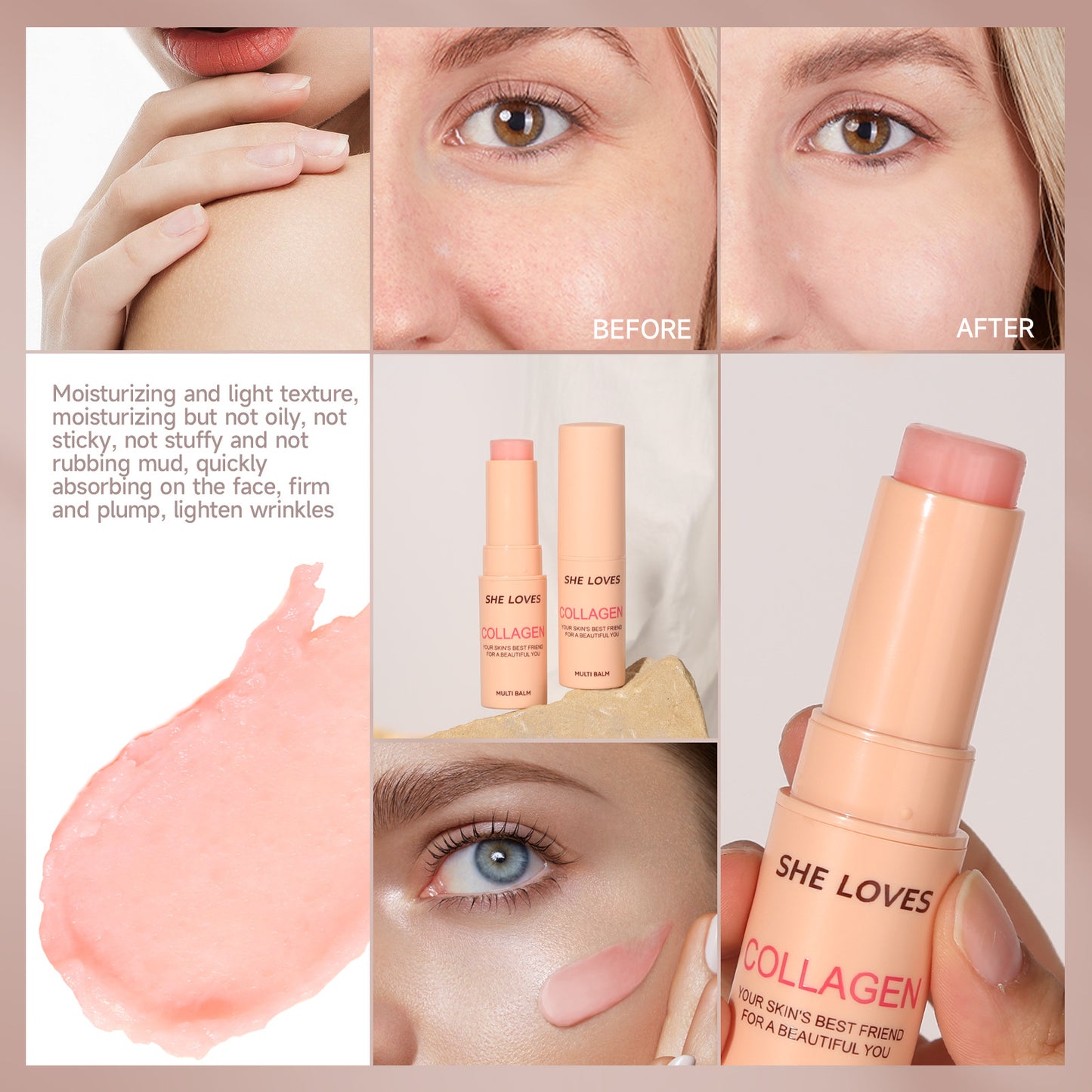 SHELOVES Collagen Moisture Stick: Anti-Aging, Firming & Deep Hydration Balm