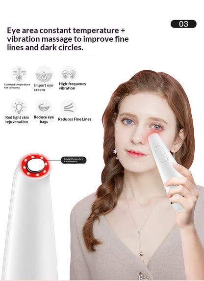 Hot & Cold Therapy Facial Massager | LED Light Therapy & Essence Infusion Device | Eye Care & Skin Lifting Beauty Tool