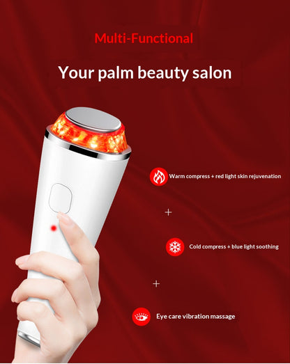 Hot & Cold Therapy Facial Massager | LED Light Therapy & Essence Infusion Device | Eye Care & Skin Lifting Beauty Tool