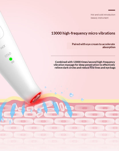 Hot & Cold Therapy Facial Massager | LED Light Therapy & Essence Infusion Device | Eye Care & Skin Lifting Beauty Tool