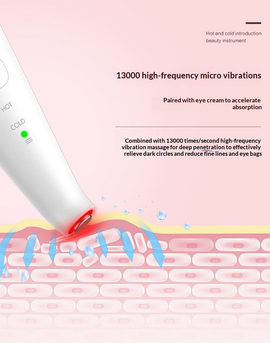 Hot & Cold Therapy Facial Massager | LED Light Therapy & Essence Infusion Device | Eye Care & Skin Lifting Beauty Tool
