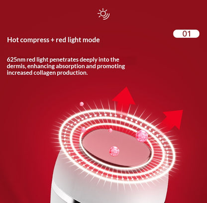 Hot & Cold Therapy Facial Massager | LED Light Therapy & Essence Infusion Device | Eye Care & Skin Lifting Beauty Tool