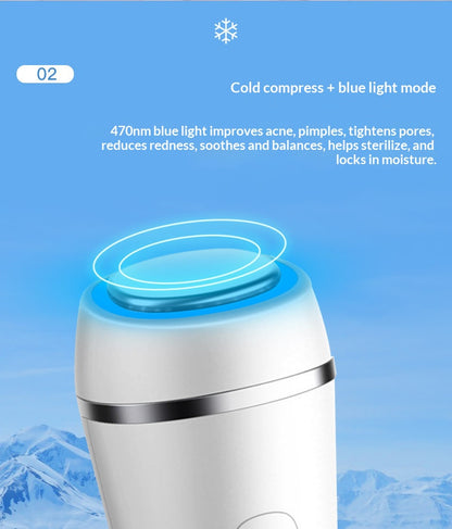 Hot & Cold Therapy Facial Massager | LED Light Therapy & Essence Infusion Device | Eye Care & Skin Lifting Beauty Tool