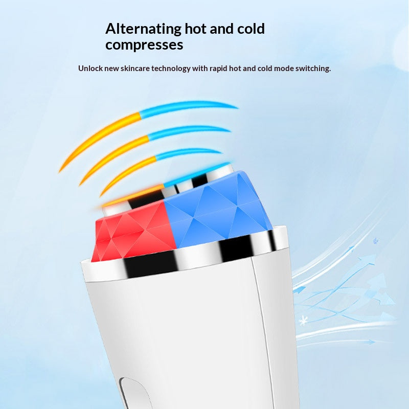 Hot & Cold Therapy Facial Massager | LED Light Therapy & Essence Infusion Device | Eye Care & Skin Lifting Beauty Tool