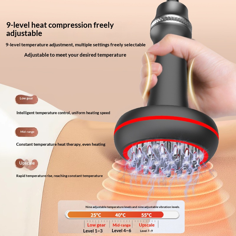 Electric Meridian Massage Brush – 9-Level Gua Sha Body Massager with Heat & Microcurrent for Full Body Slimming and Relaxation