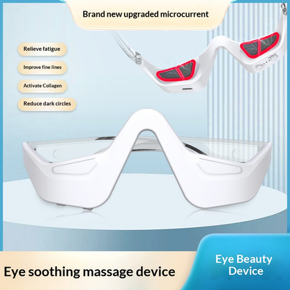 Electric Eye Massager with Red Light Therapy – Microcurrent Eye Care Device for Dark Circles, Puffiness & Anti-Aging