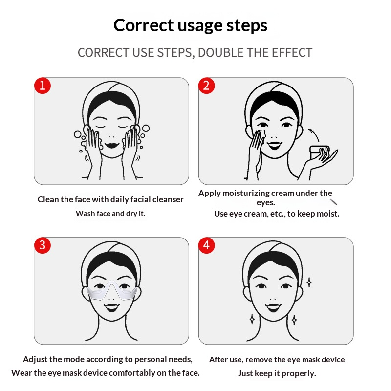 Electric Eye Massager with Red Light Therapy – Microcurrent Eye Care Device for Dark Circles, Puffiness & Anti-Aging