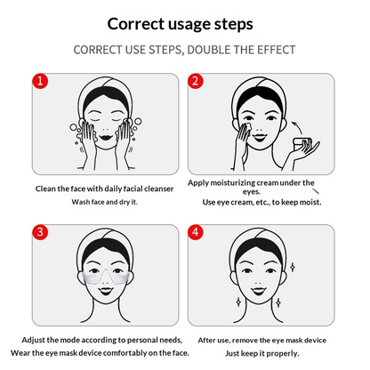 Electric Eye Massager with Red Light Therapy – Microcurrent Eye Care Device for Dark Circles, Puffiness & Anti-Aging