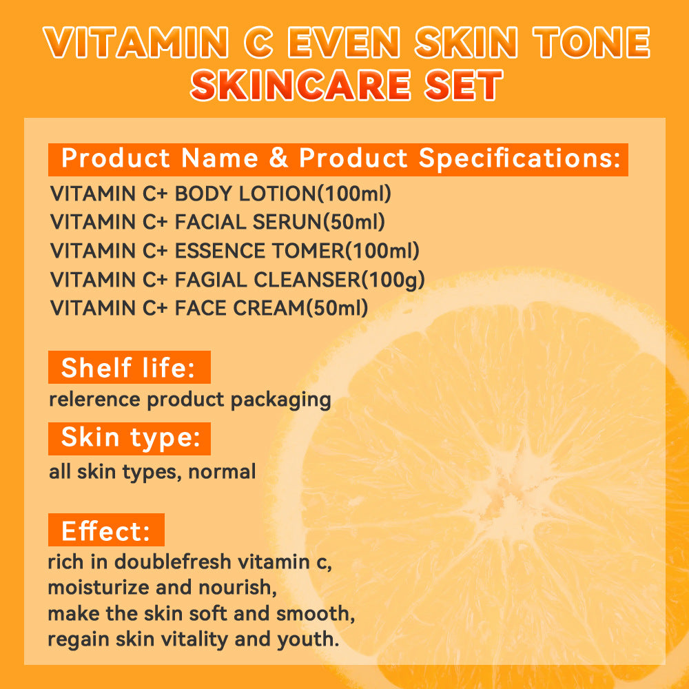 Vitamin C Anti-Wrinkle Hydrating Skincare Set | Daily Antioxidant Routine for Firm, Glowing Skin