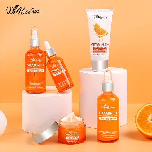 Vitamin C Anti-Wrinkle Hydrating Skincare Set | Daily Antioxidant Routine for Firm, Glowing Skin