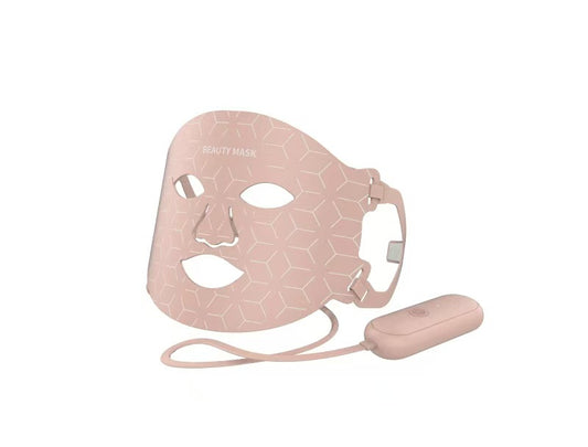 7-Color LED Silicone Face Mask – 91 RGB Lights, Wireless, Remote Control for Skin Rejuvenation